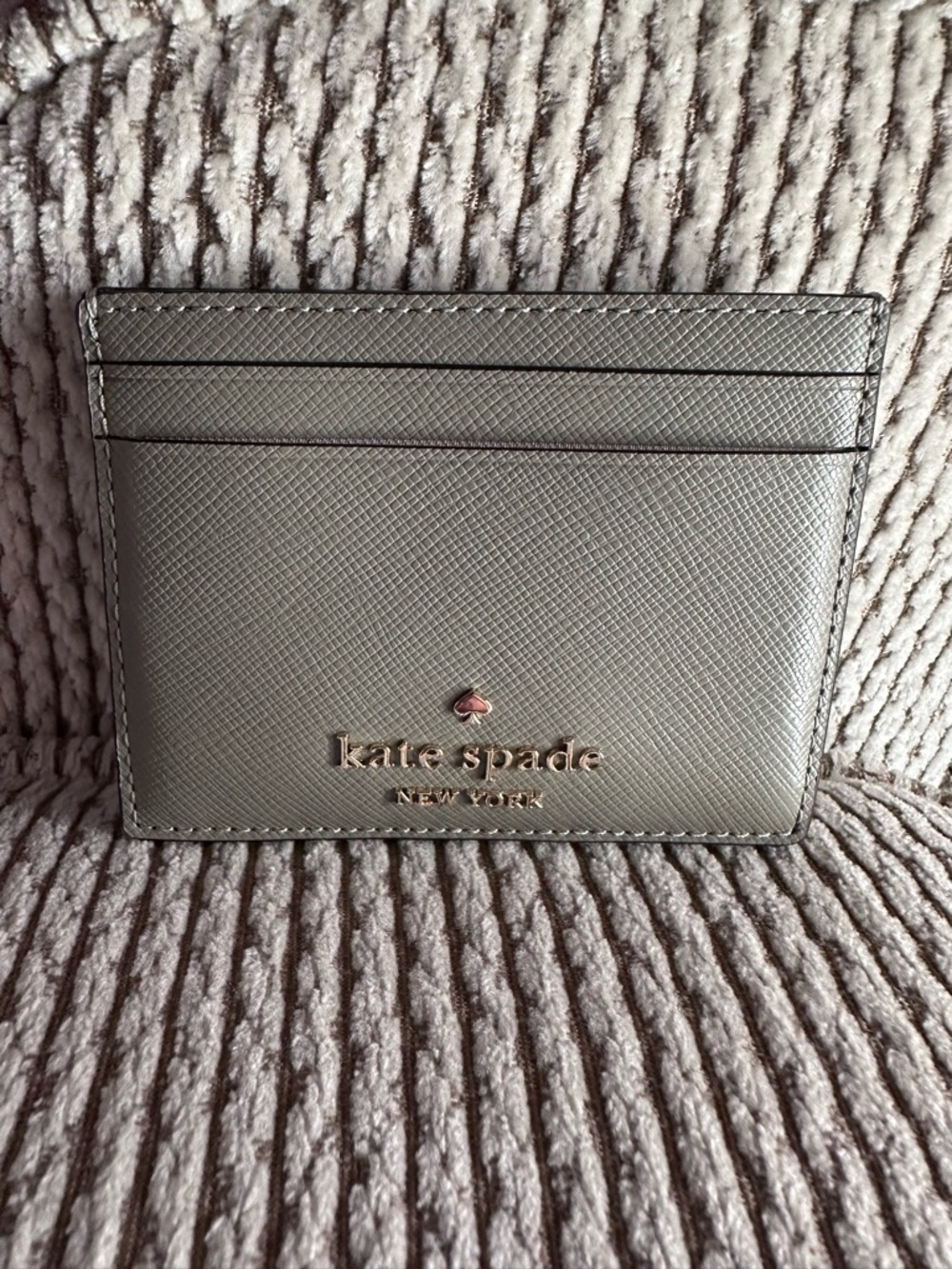 Kate Spade NWOT Taupe Saffiano Leather Card Case